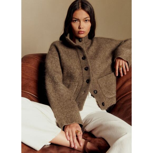 ‼️Last two days it will be listed‼️Sezane Thais Jacket in Dark Taupe XL BNWT 🐻✨ - Picture 1 of 9